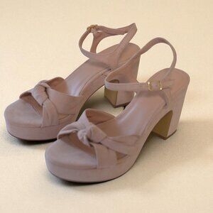 J.Crew Blush Platform Block Heel Sandals Size 8 NWT